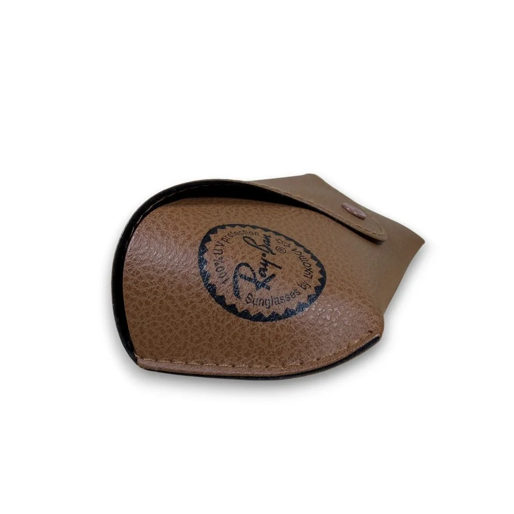 Vintage Ray Ban Brown Faux Leather Snap Button Sunglass‎ Case Eyeglass Holder